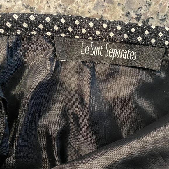 Le Suit Separates Black and White Polka Dot Skirt Size 6 - Picture 5 of 7